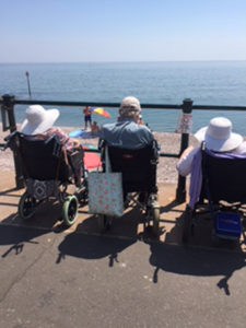 Residents enjoying the sunshine in Sidmouth