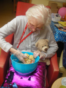 resident making home made play dough