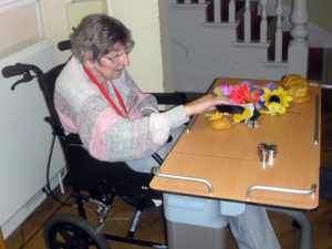 Resident flower arranging