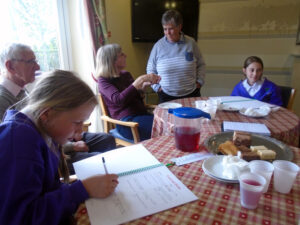 Curry Rivel School children with residents finding out their favourite food and drink