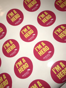 'I'm a hero' stickers