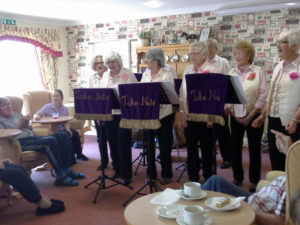 Singing to residents, relatives and staff at Immacolata house