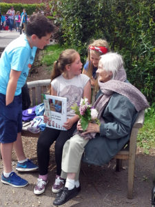 Curry Rivel pupils with an Immacolata house resident