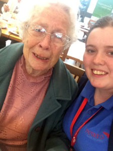 Resident and Activities Coordinator, Louise, at The Garden Centre