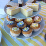 Cake stand of cakes for St Margaret's Hospice fundraiser