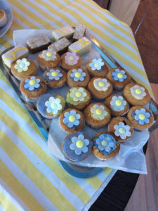 Tray of cakes for St Margaret's Hospice fundraiser