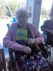 Resident during Time for Tea St Margaret's Hospice fundraiser