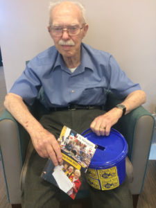 Resident during Time for Tea St Margaret's Hospice fundraiser