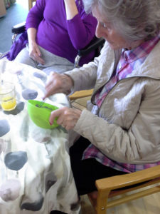 Resident mixing icing colours