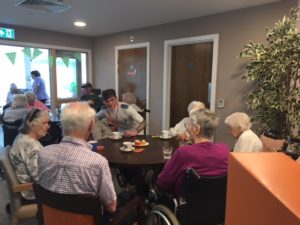 Casa di Lusso residents, relatives and staff at the macmillan coffee morning