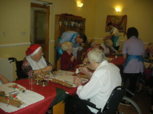 Residents enjoying Christmas Day Lunch