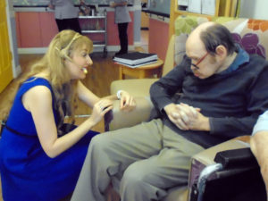 Amanda ' singing angel ' singing to Aspen Court Resident