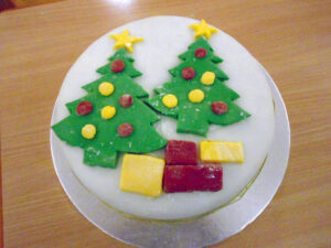 Aspen Court Care Home, Taunton finished homemade Christmas Cake
