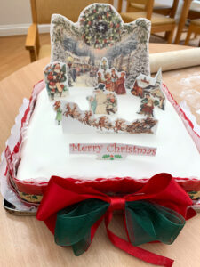 Cedar Lodge Care Home, Taunton finished homemade Christmas Cake