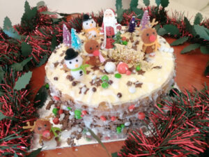The Lodge Care Home, Langport finished homemade Christmas Cake